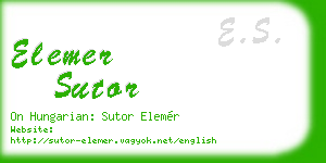 elemer sutor business card